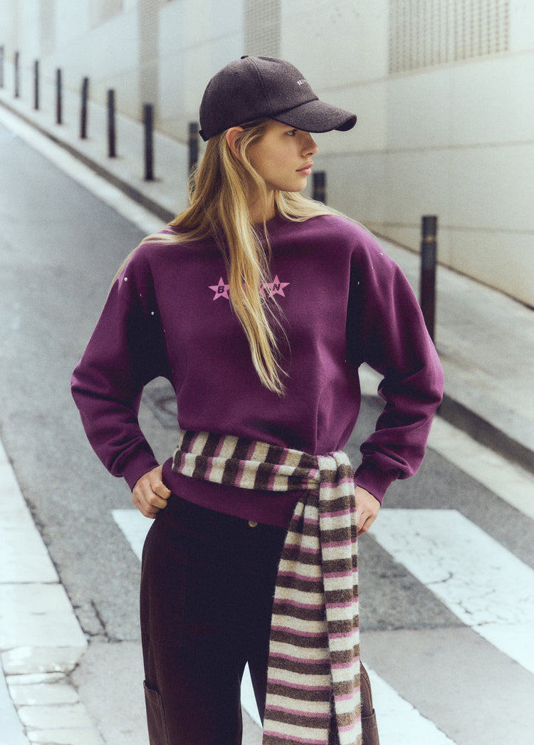 Sweater met sterrenprint en studs