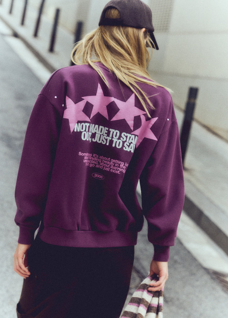 Sweater met sterrenprint en studs