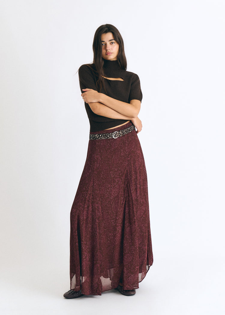 Long printed skirt