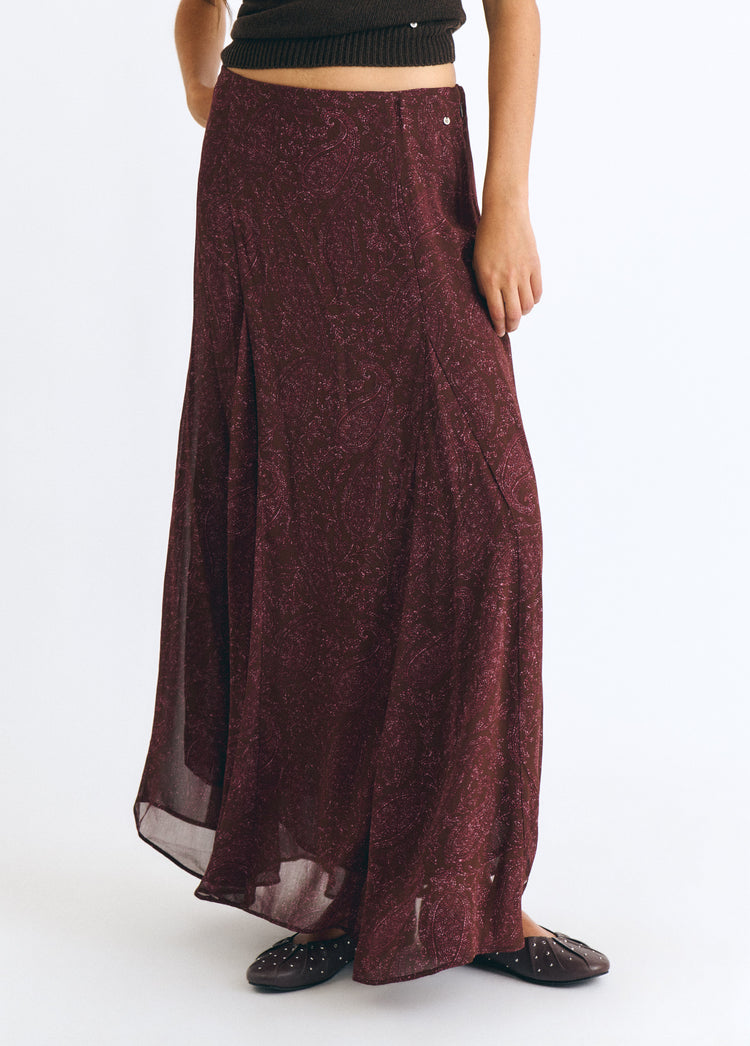 Long printed skirt
