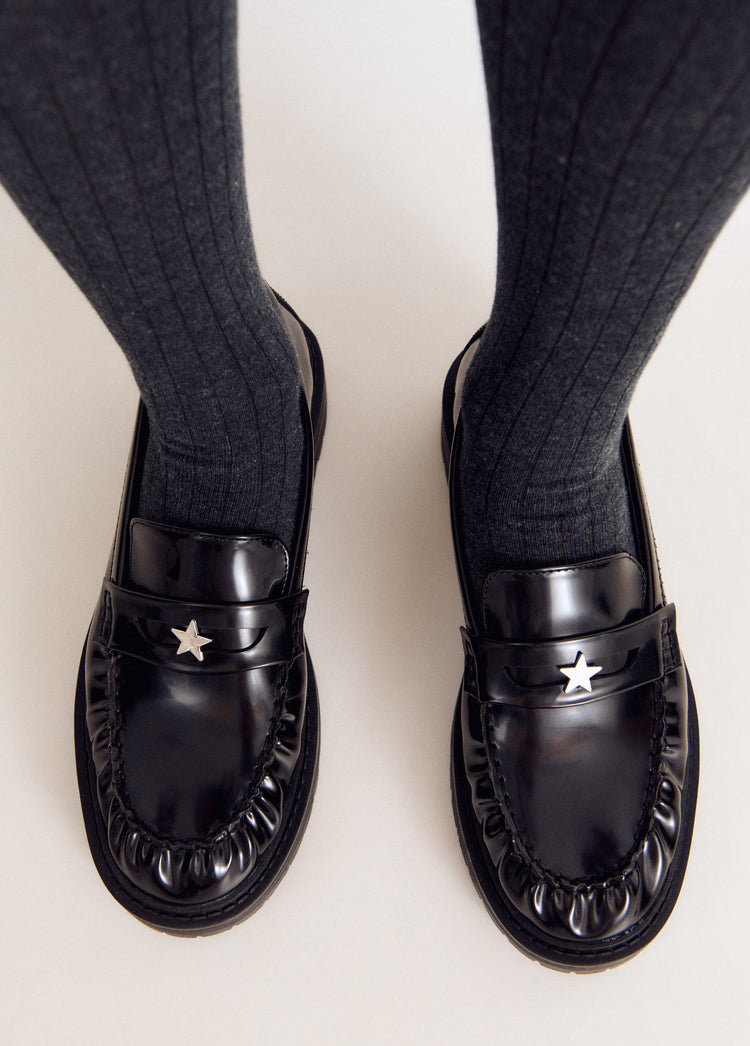 Gefältelter Loafer mit Stern-Detail