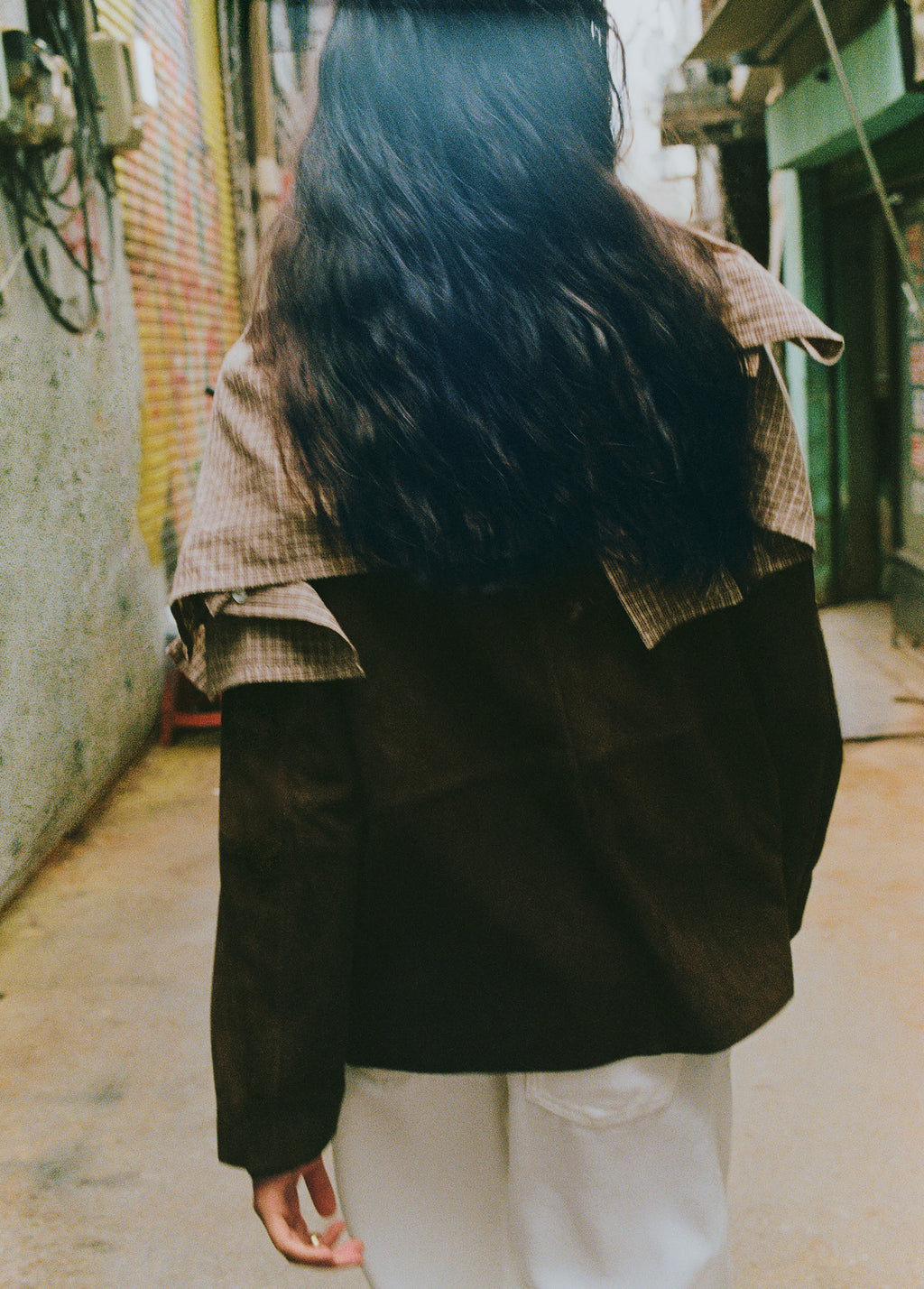 Suede leather jacket