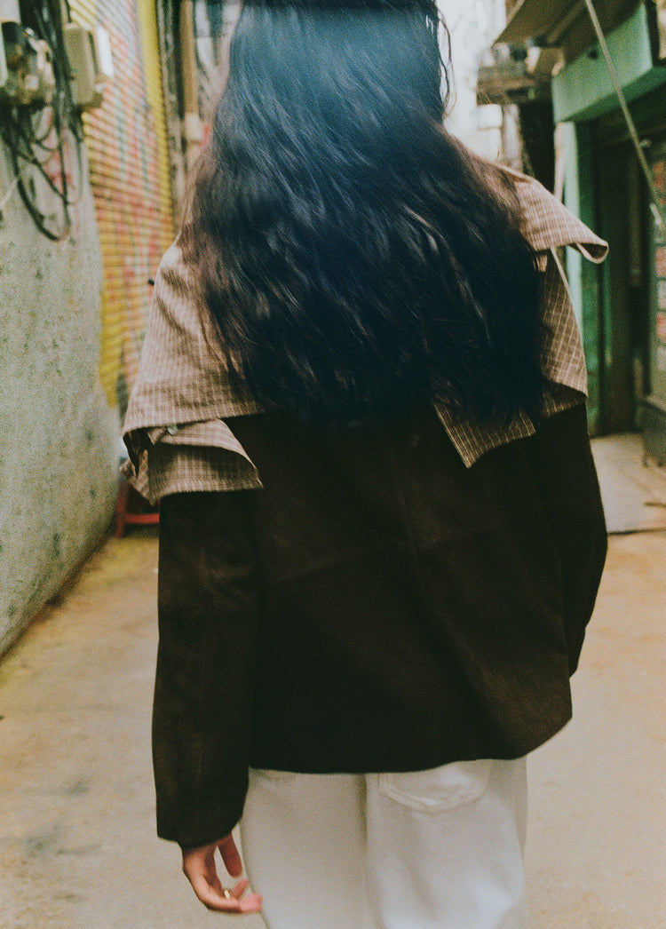 Suede leather jacket