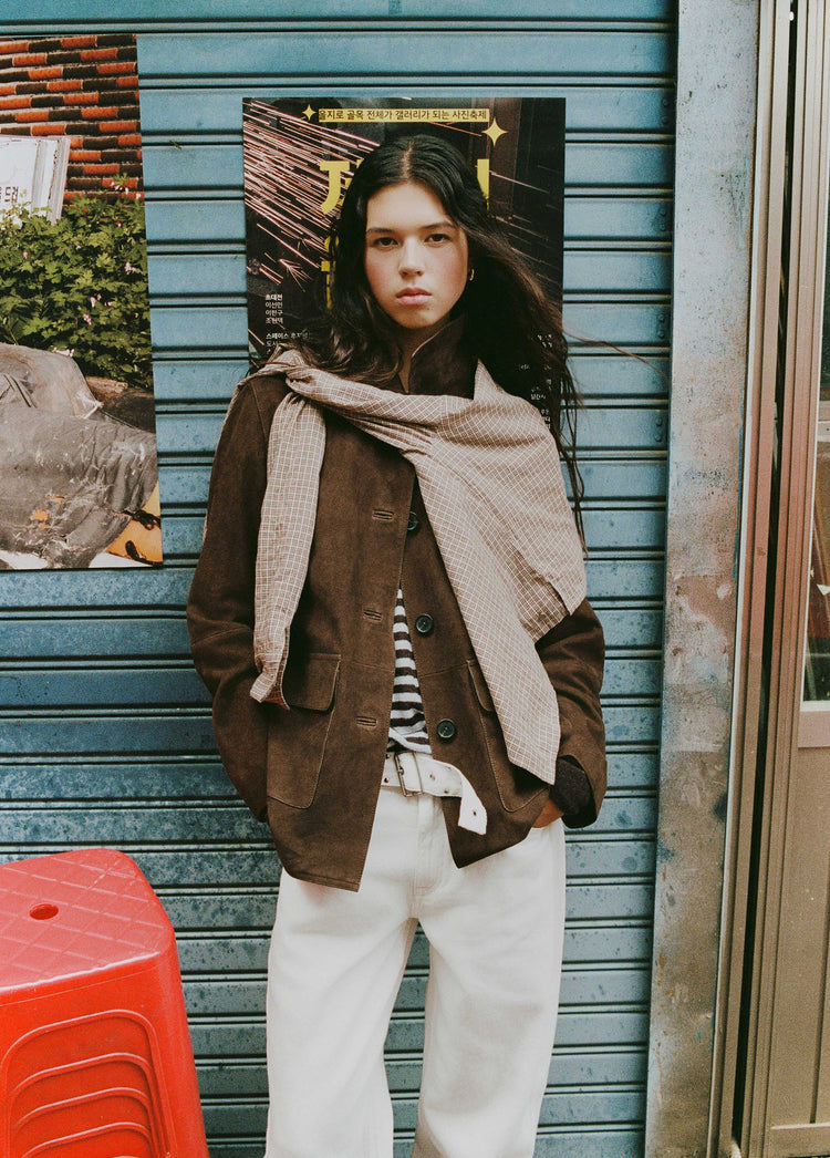 Suede leather jacket