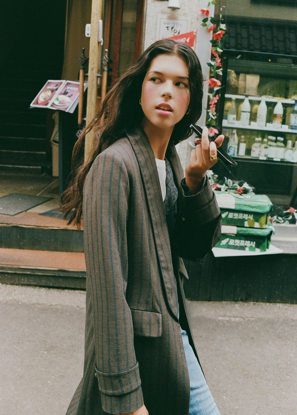 Long striped vest coat
