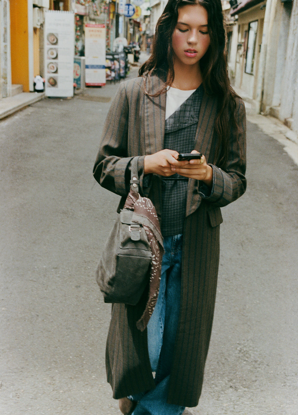 Long striped vest coat