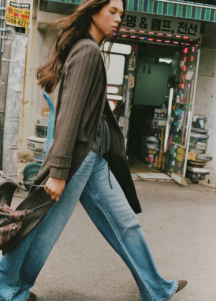 Long striped vest coat
