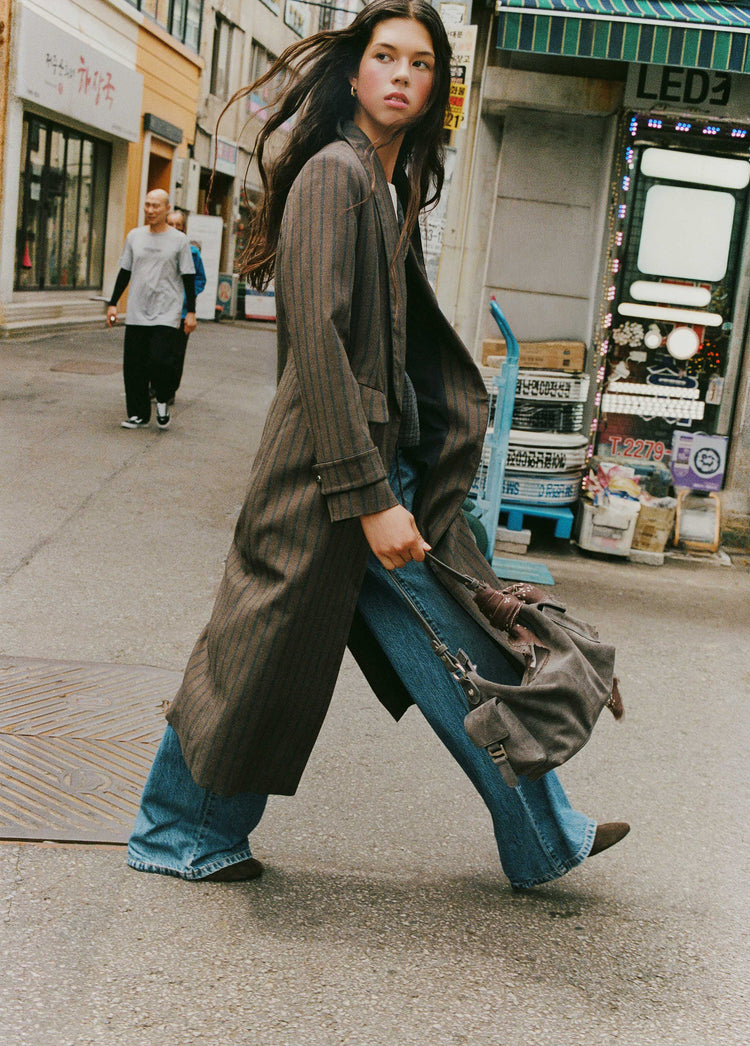 Long striped vest coat