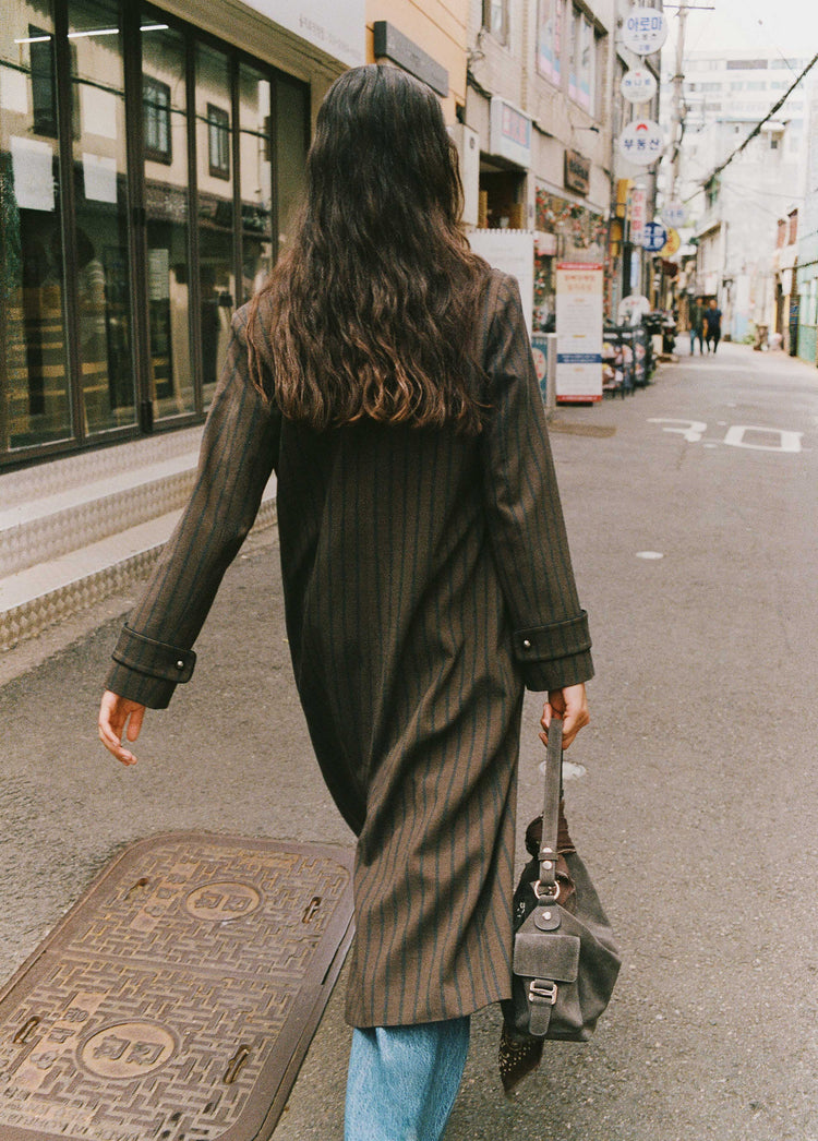 Long striped vest coat