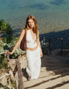 Wrap pants with shell detail