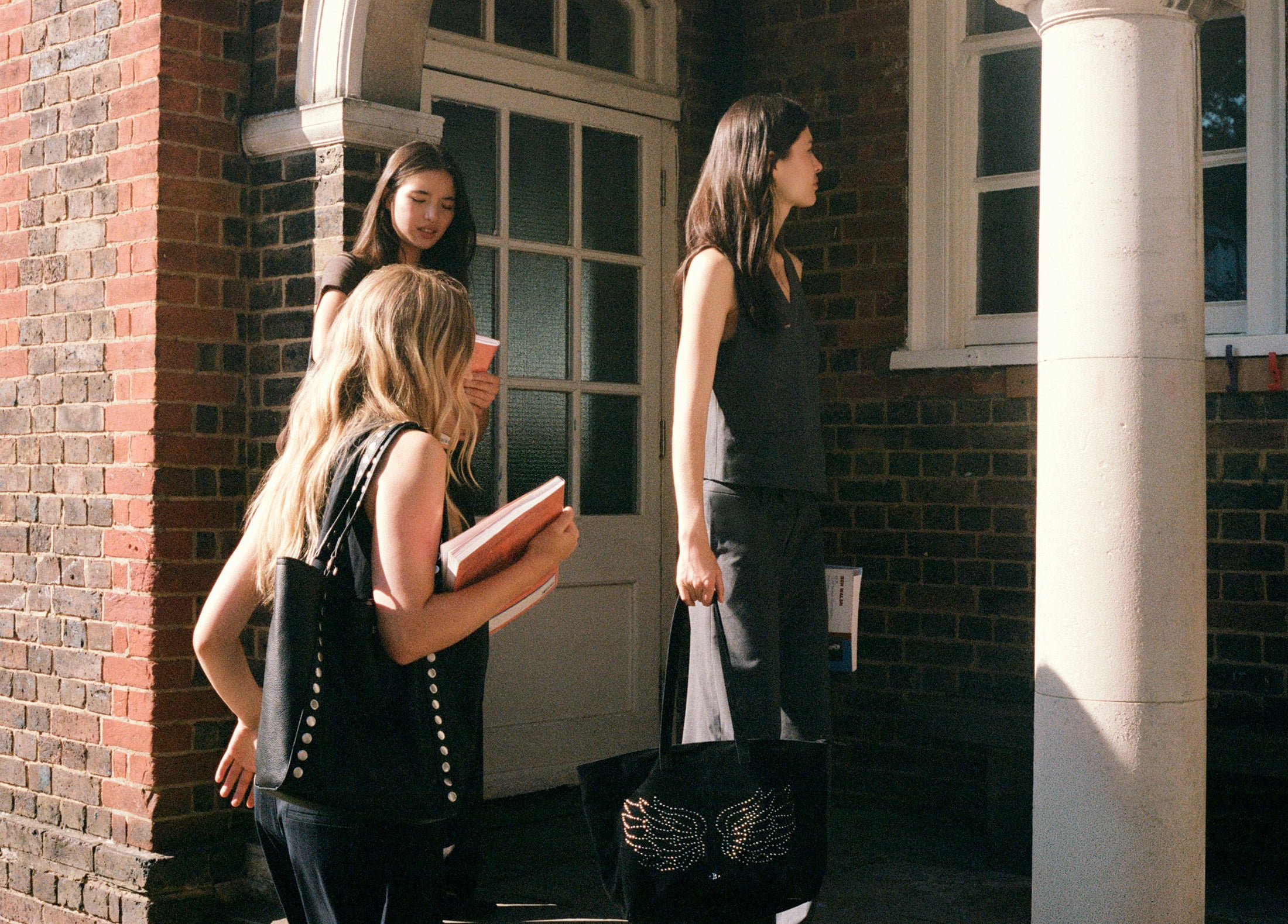 Studded wing shopper bag