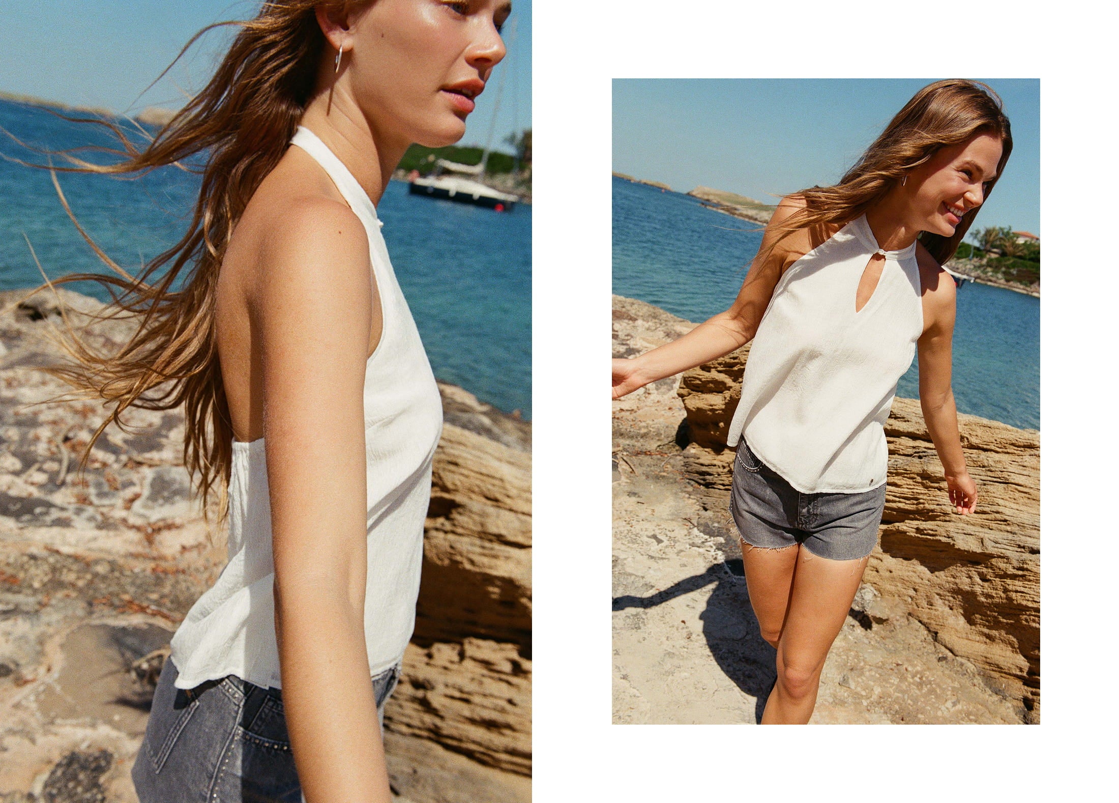 Halter top with open back