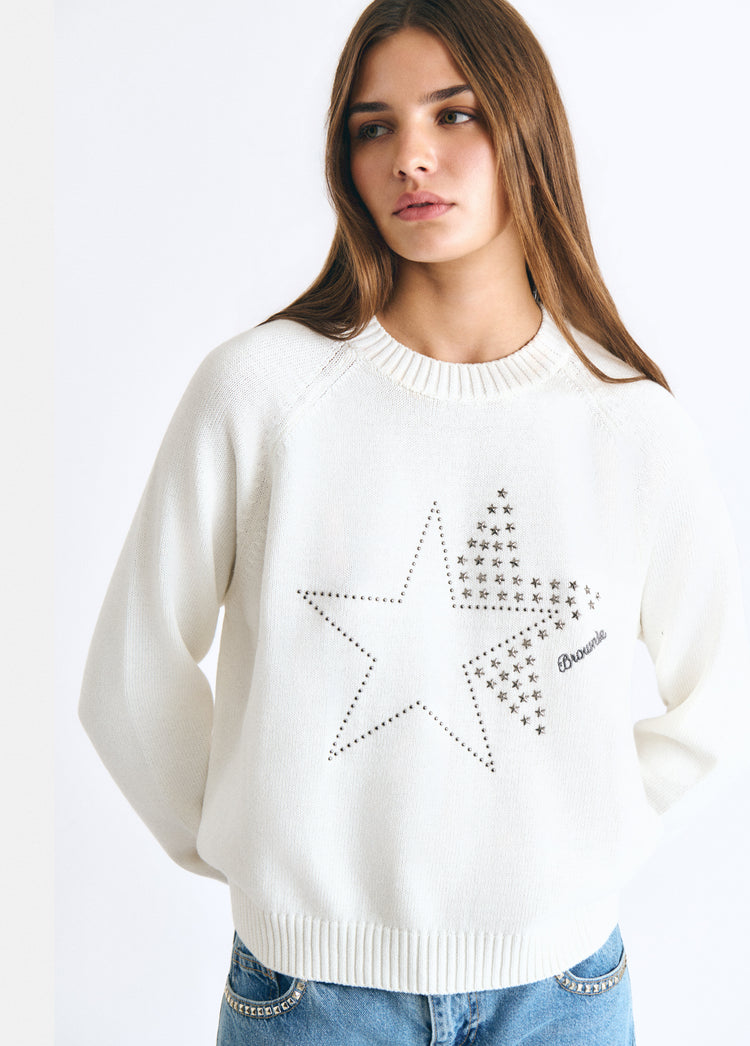 Double-star studded sweater