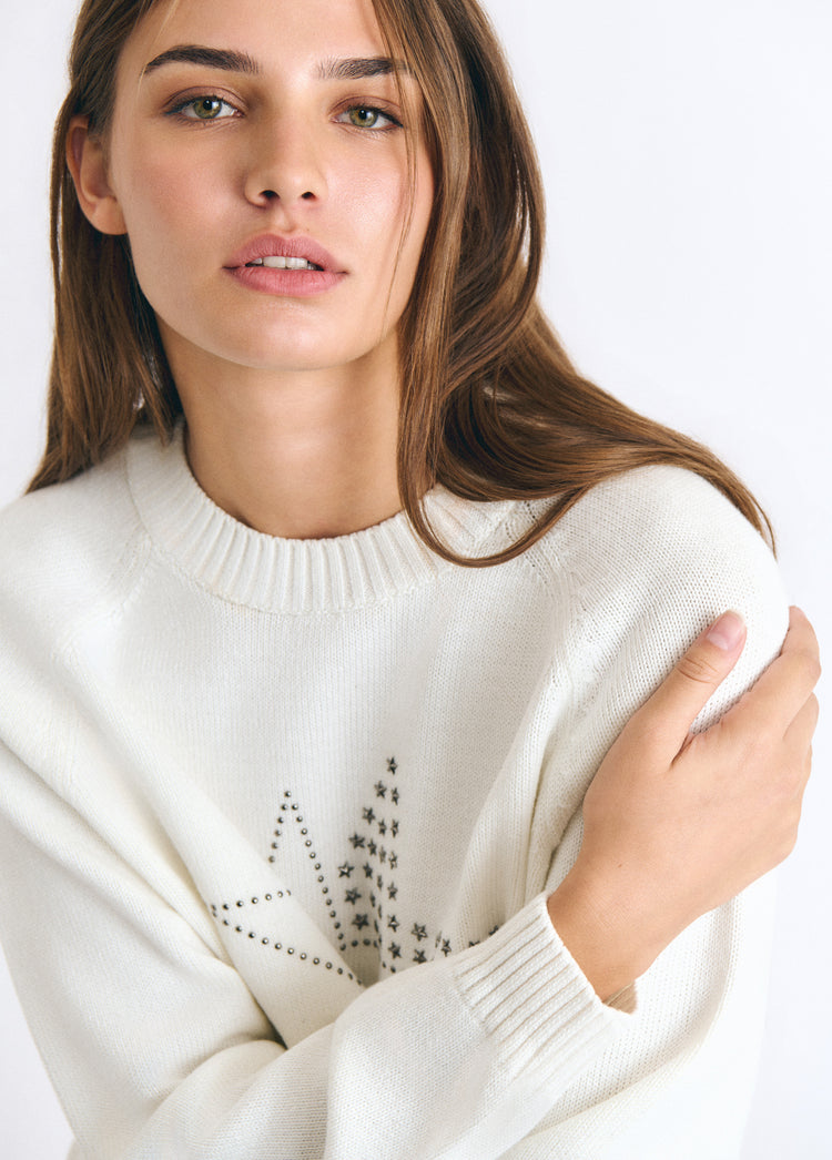 Double-star studded sweater