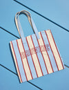 Striped beach shopper bag