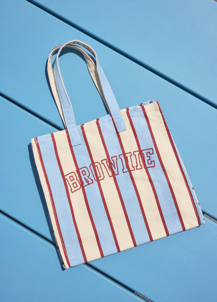 Striped beach shopper bag