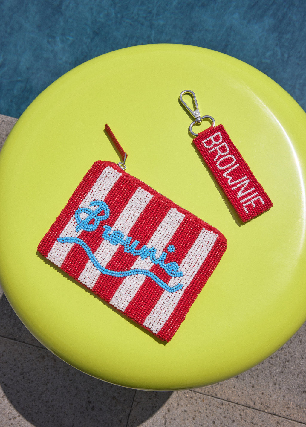 Striped beads coin purse