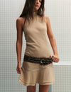Asymmetric studded belt