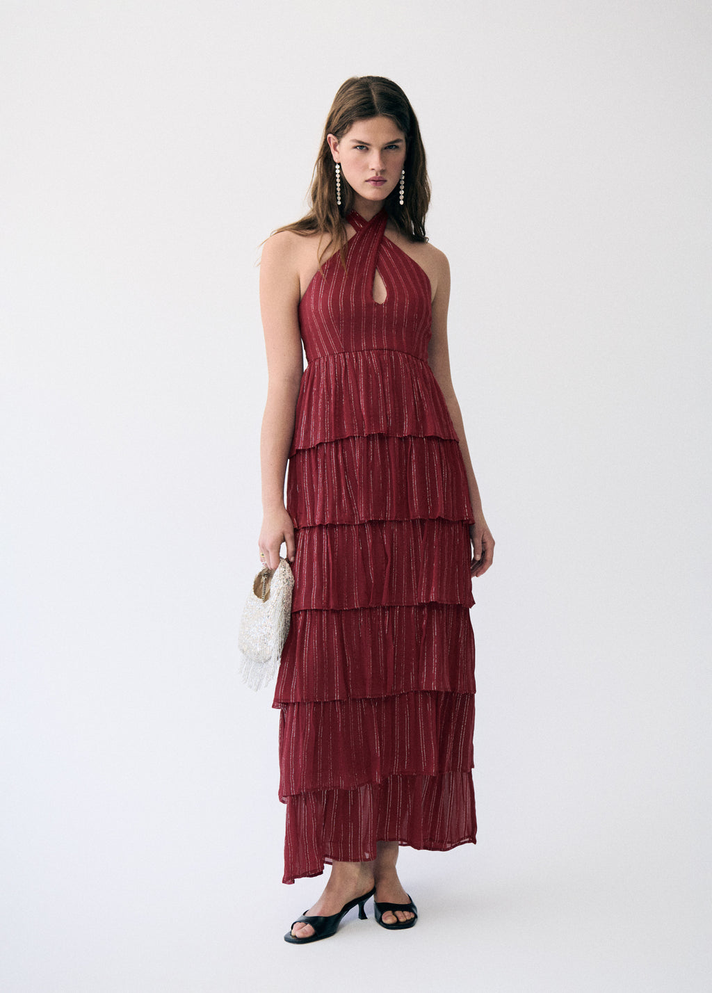 Shiny halter dress