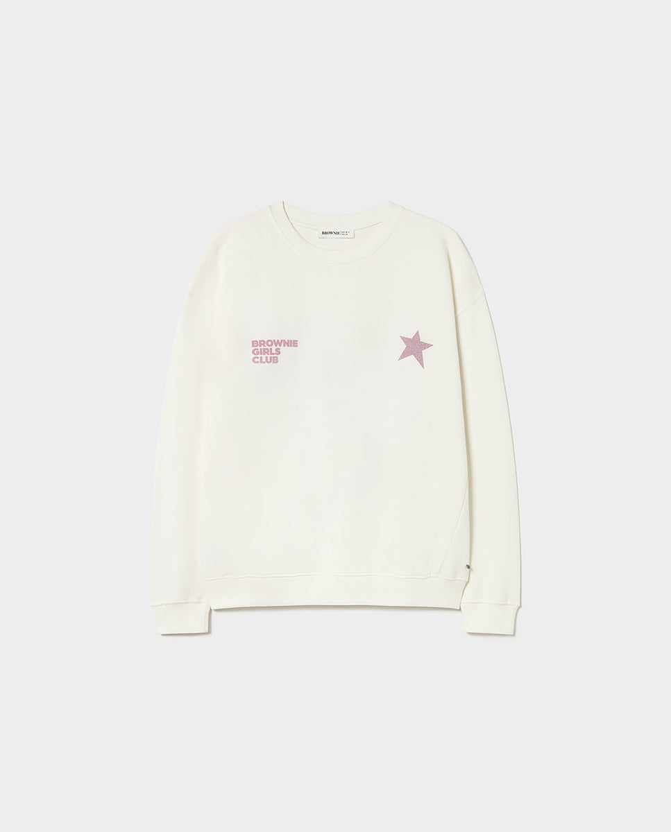 Sudadera print glitter estrella