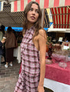 Top halter cuello drapeado