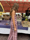 Checkered long harem pants