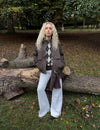 Diamond-pattern crew-neck sweater