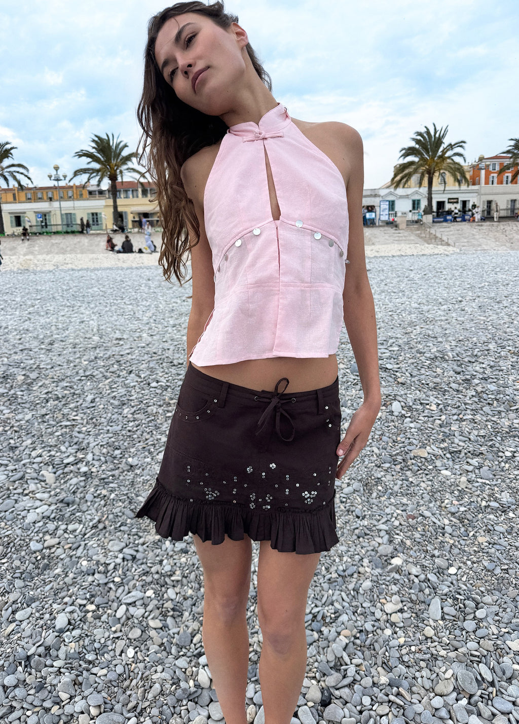 Mirror short skirt
