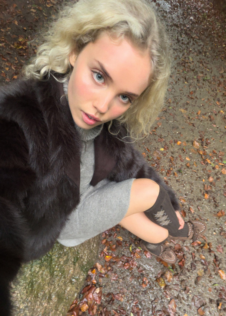 Reversible faux-fur coat