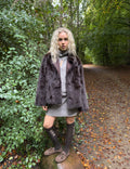 Reversible faux-fur coat