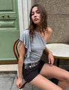 Asymmetrical ruffle top