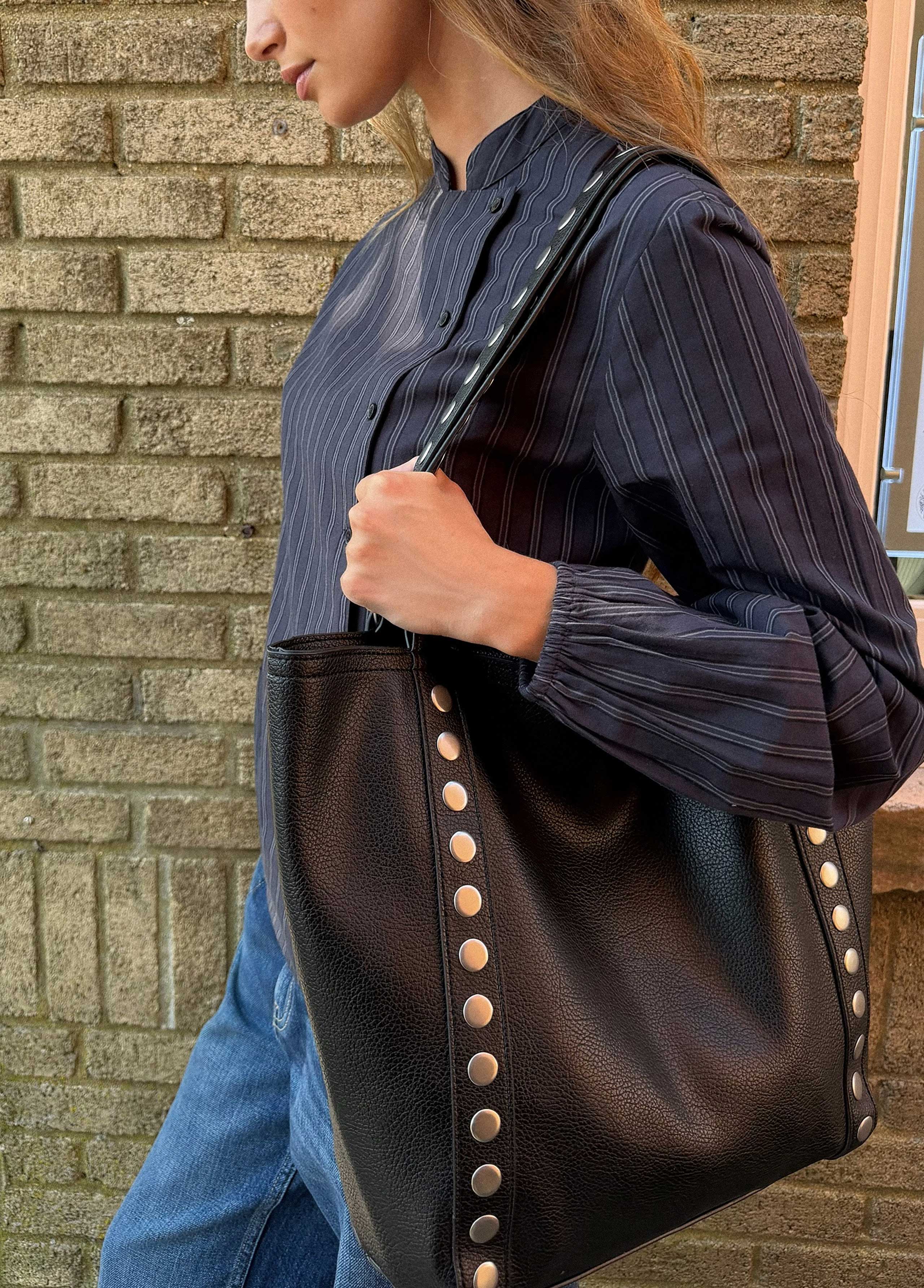 Studded shopper bag
