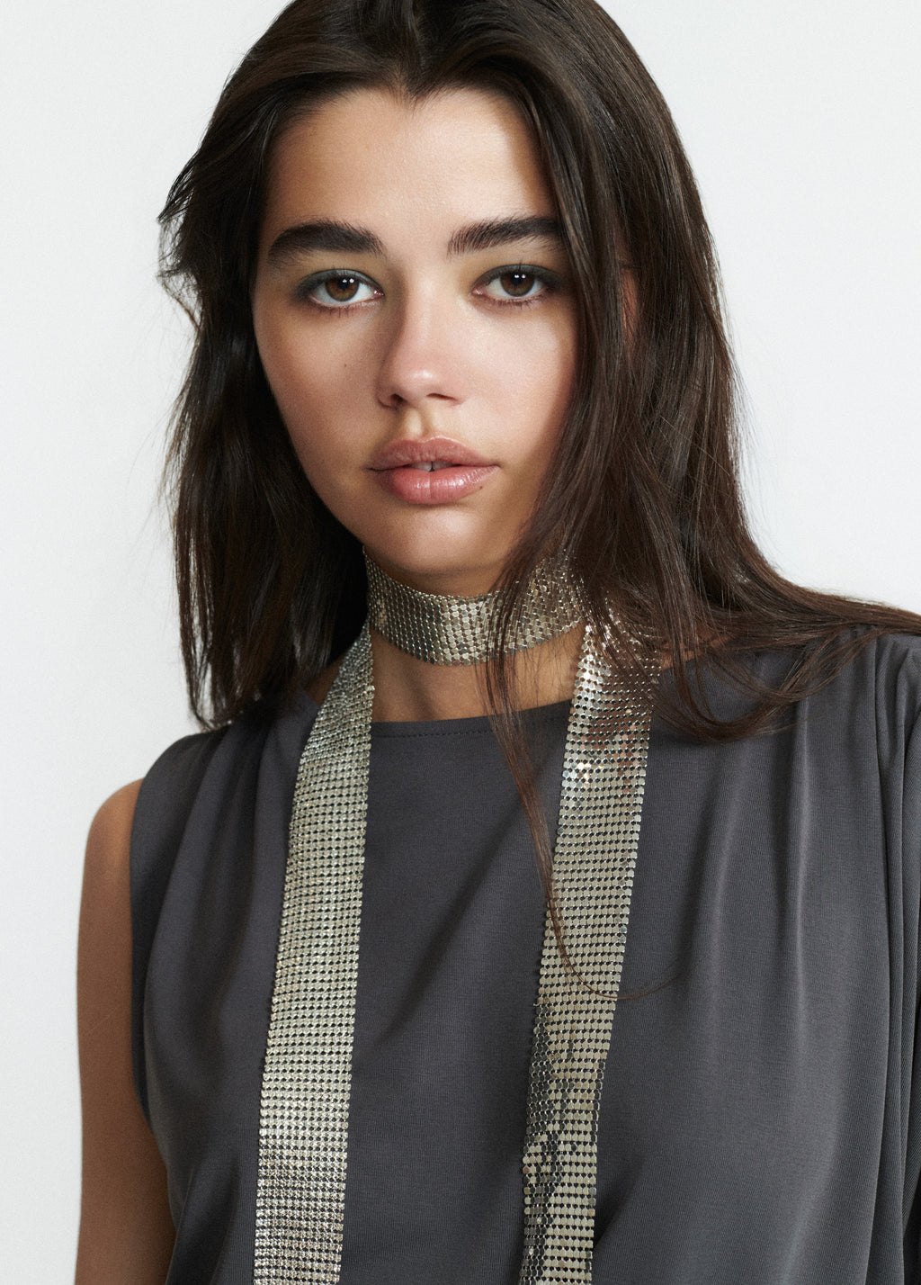 Metal mesh necklace
