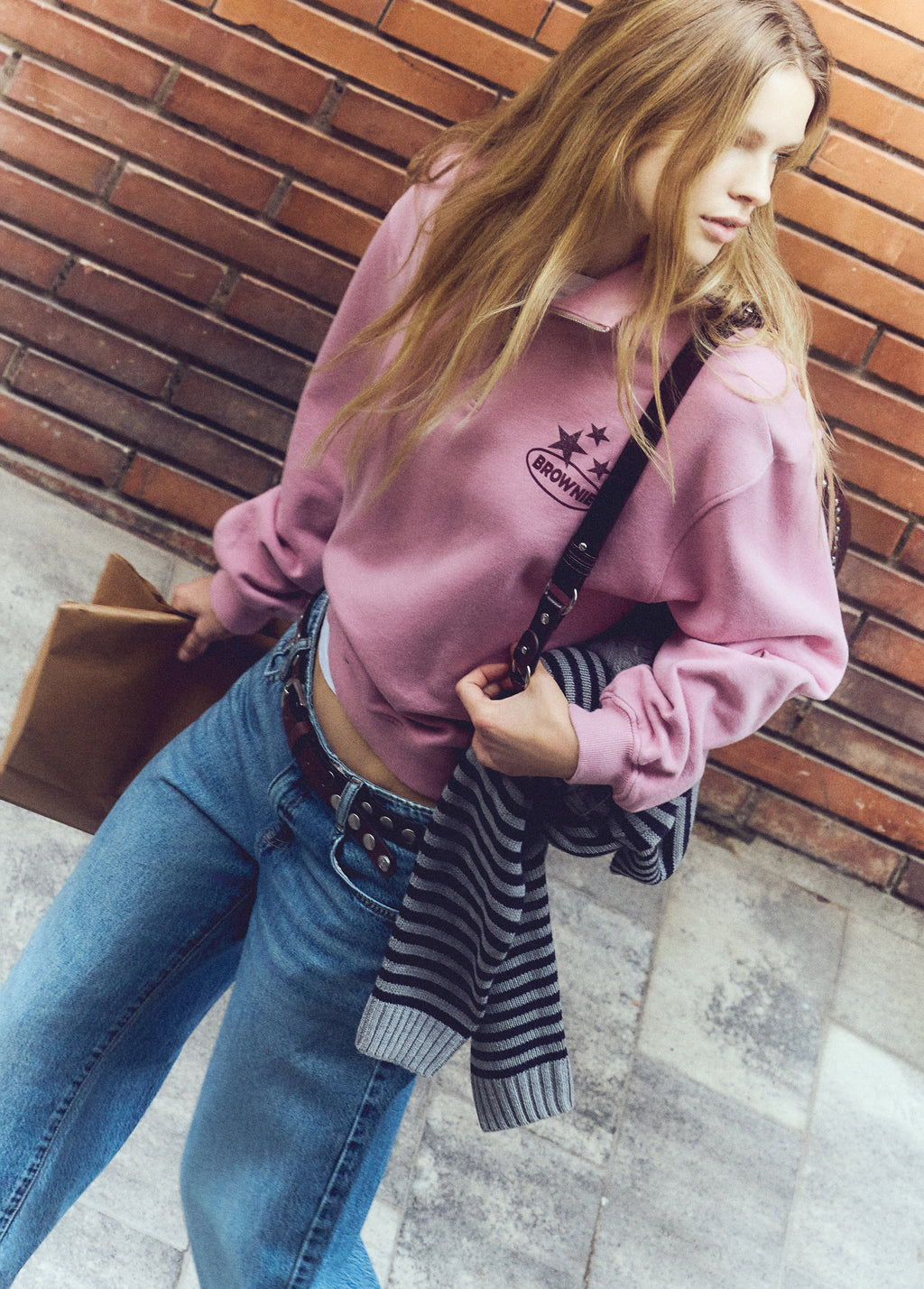 Printed zip-up sweatshirt