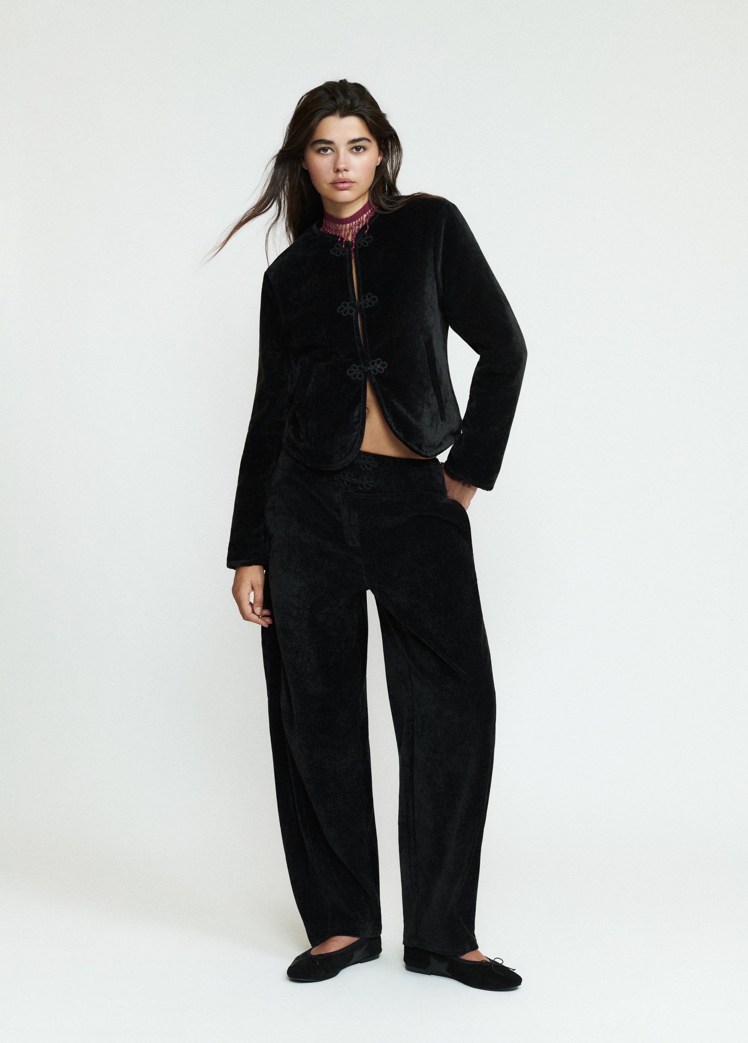 Velvet toggle jacket