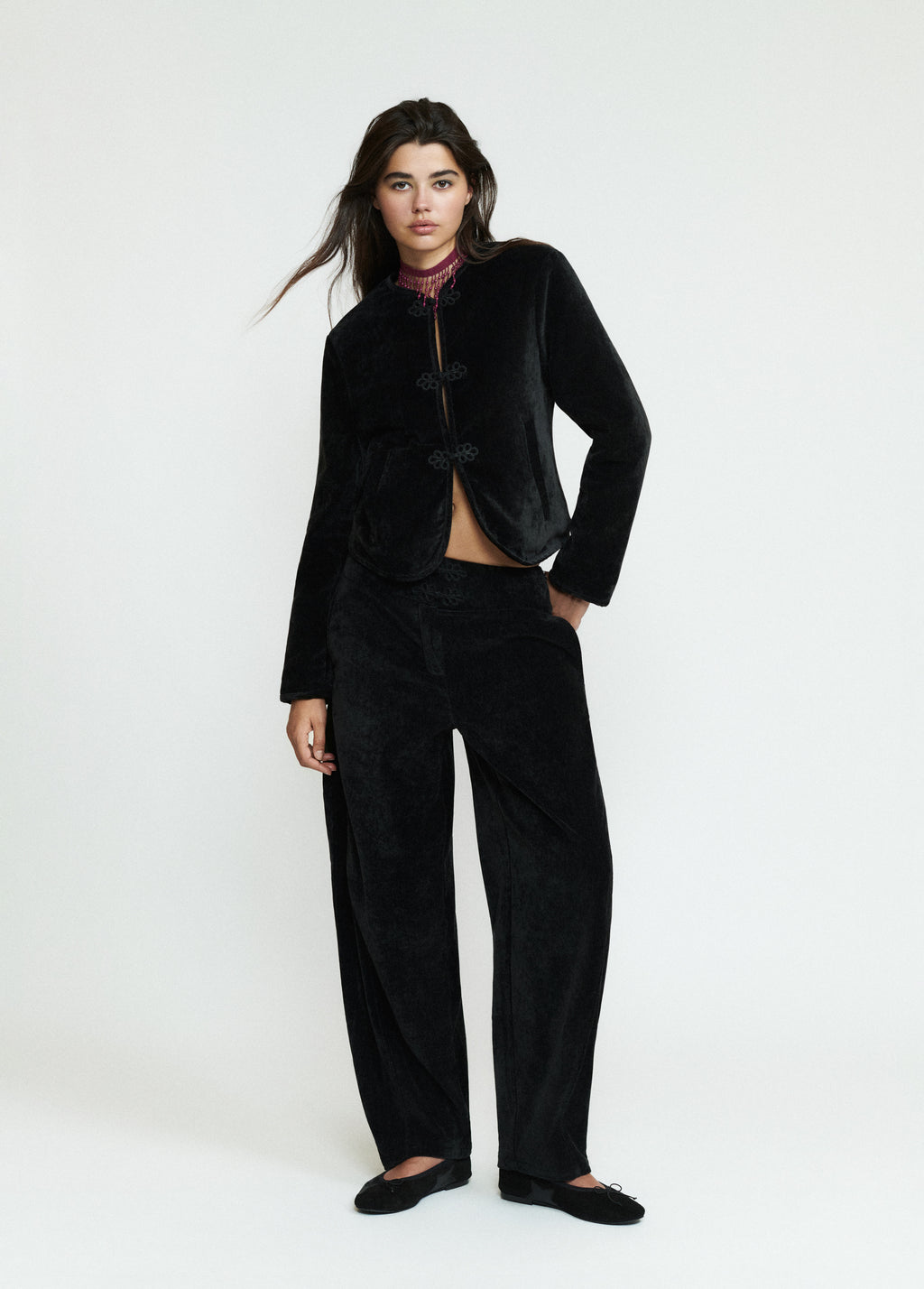 Velvet toggle jacket