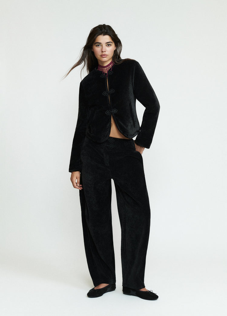Velvet toggle jacket