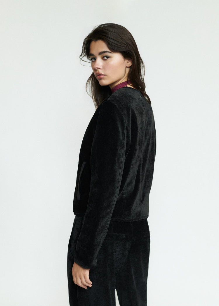 Velvet toggle jacket