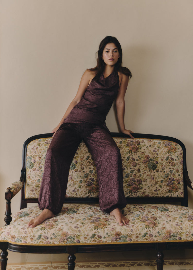 Jacquard-Strick-Haltertop