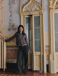 Straight animal print trousers