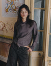 Jacquardblouse met strikdetails