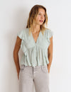 Blusa romantica volantes y puntilla