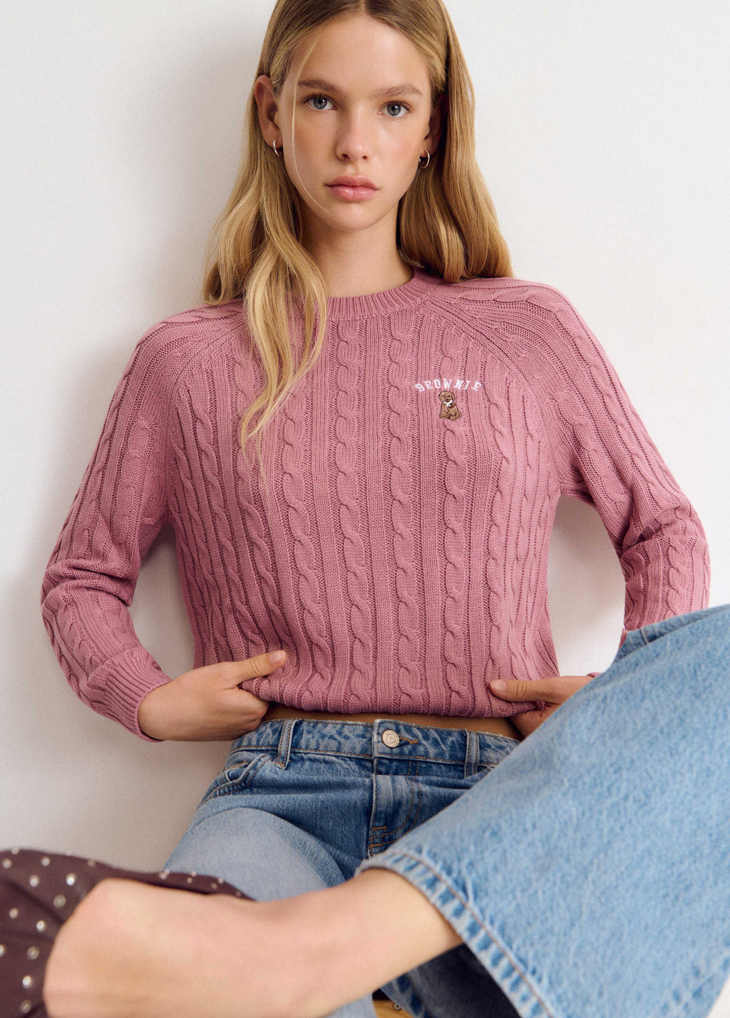 Puppy crew-neck sweater