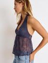 Top halter de renda