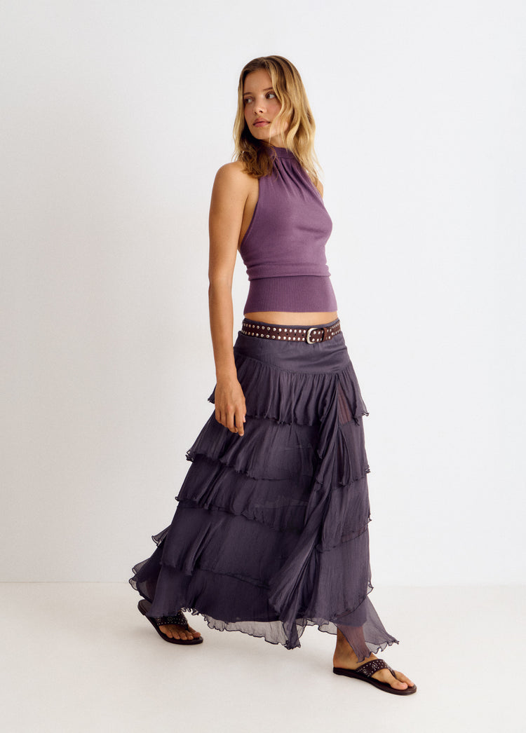 Long ruffled skirt