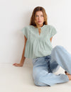 Blusa manga corta bordados