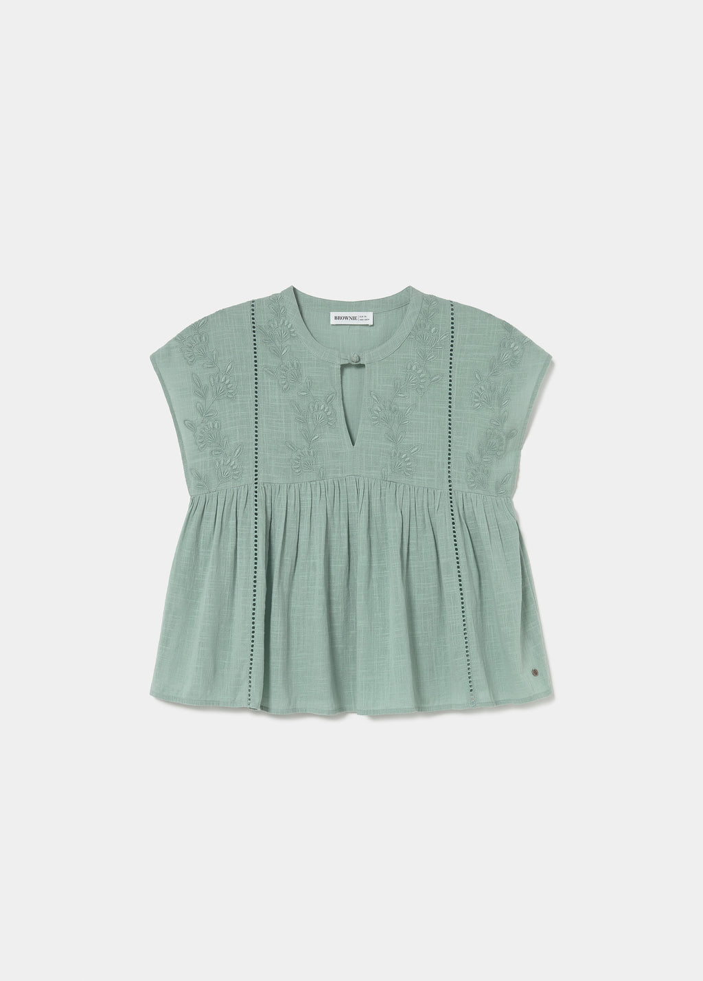 Blusa manga corta bordados