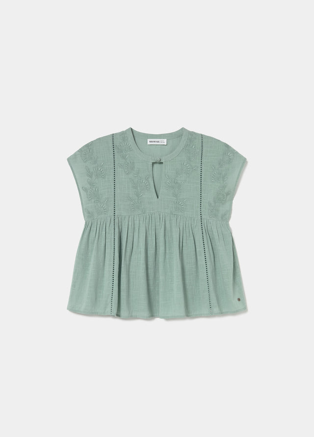 Blusa manga corta bordados