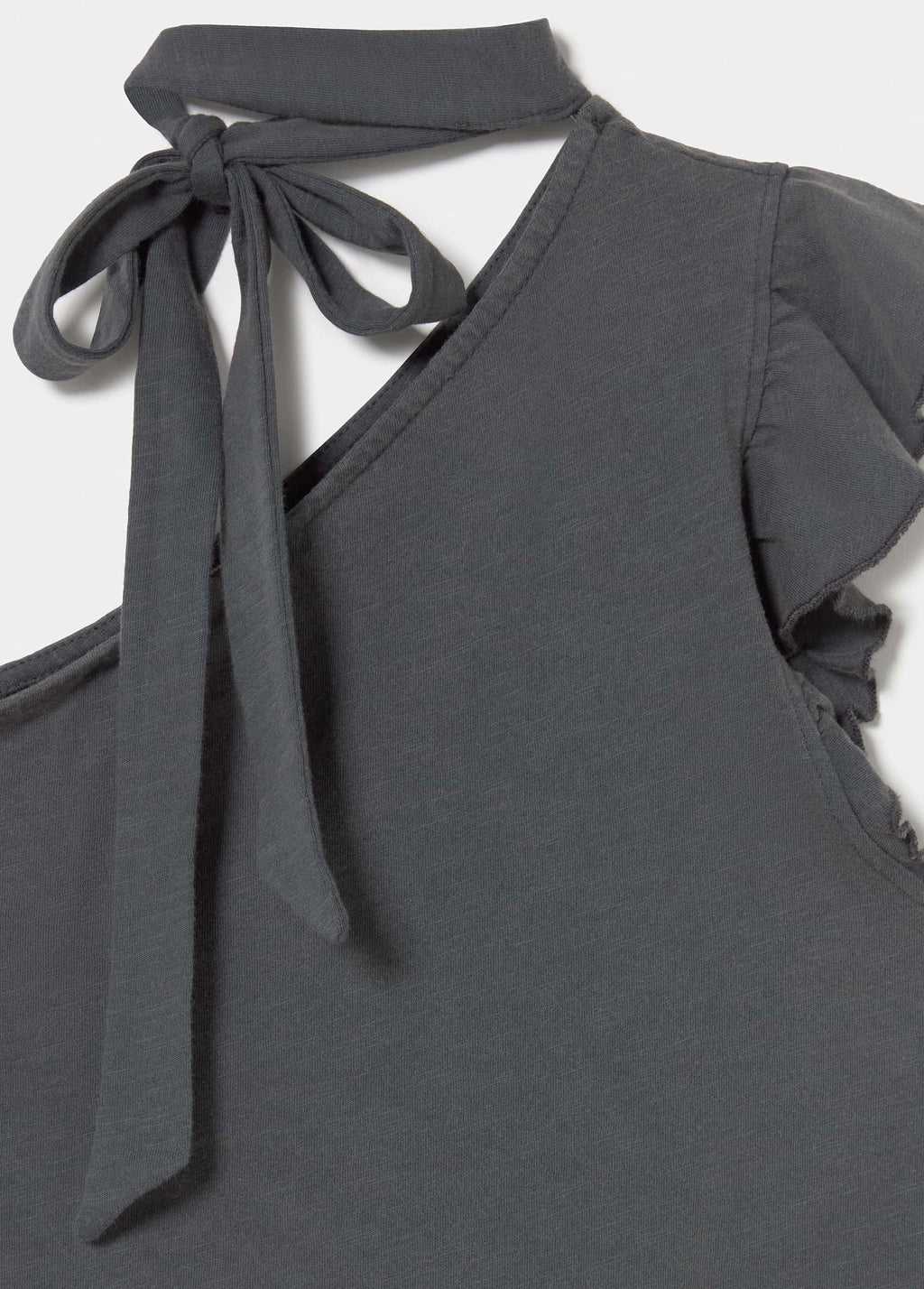 Asymmetrical ruffle t-shirt