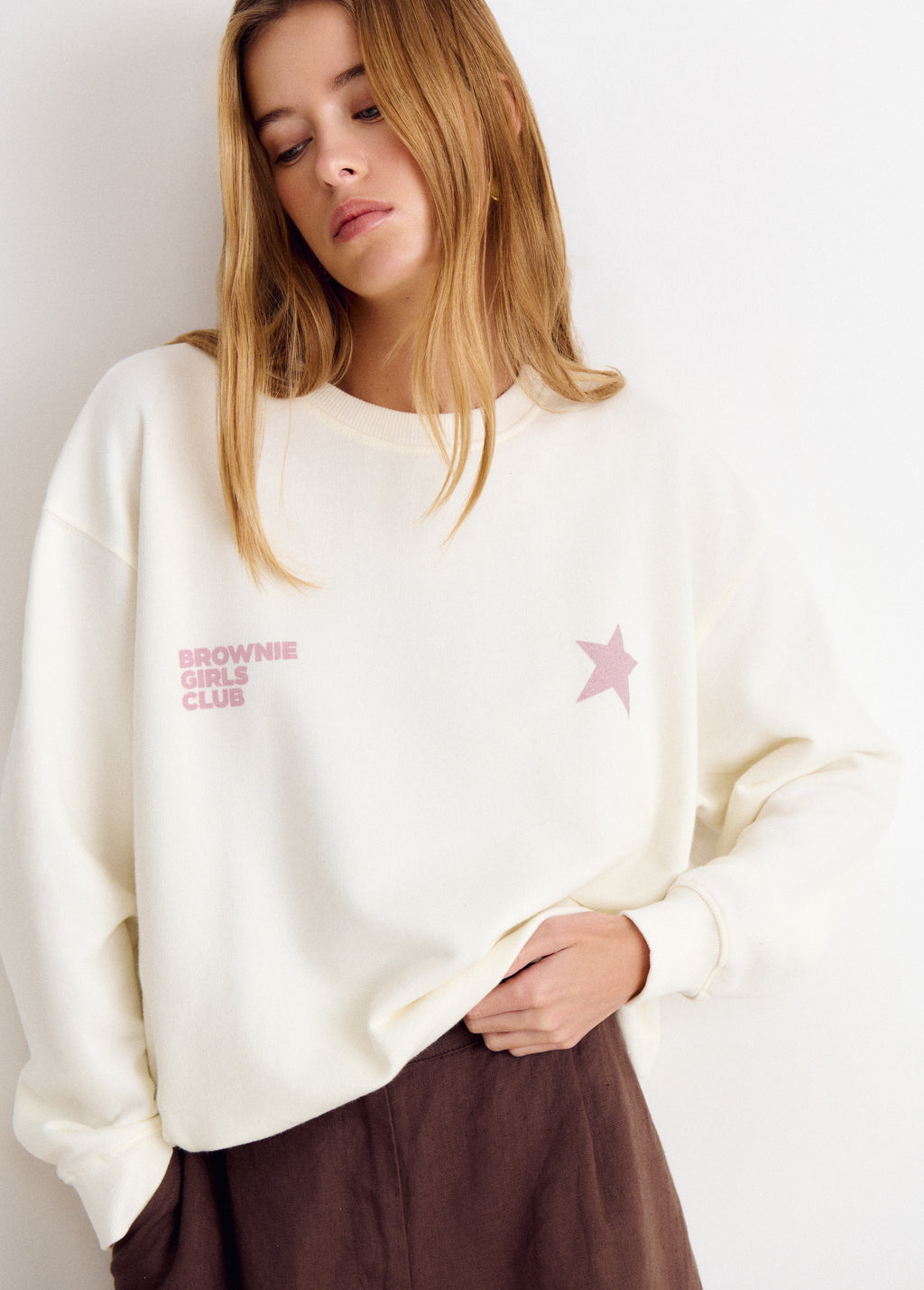 Sudadera print glitter estrella